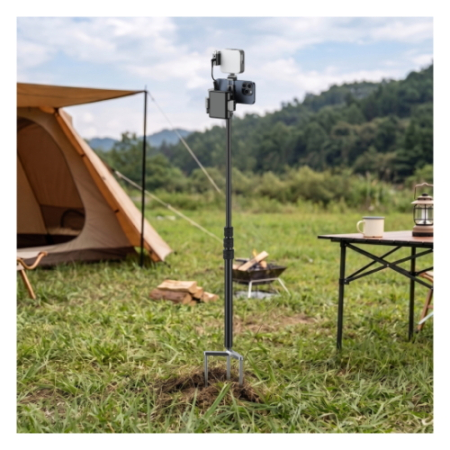 SmallRig 6528 - monopod z trzema kołkami i uchwytem do smartfona - przykład użycia